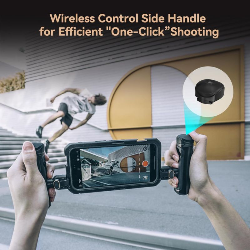 Dual Handheld Phone Cage Rig – Wireless Quick-Release Smartphone for Streaming & Recording