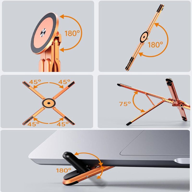 Foldable Aluminum Laptop Stand – Adjustable Ergonomic Notebook Riser