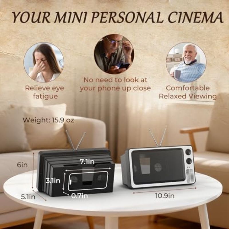 SEANCHEER 12″ Portable HD Phone Screen Magnifier – Foldable 3D Large Display